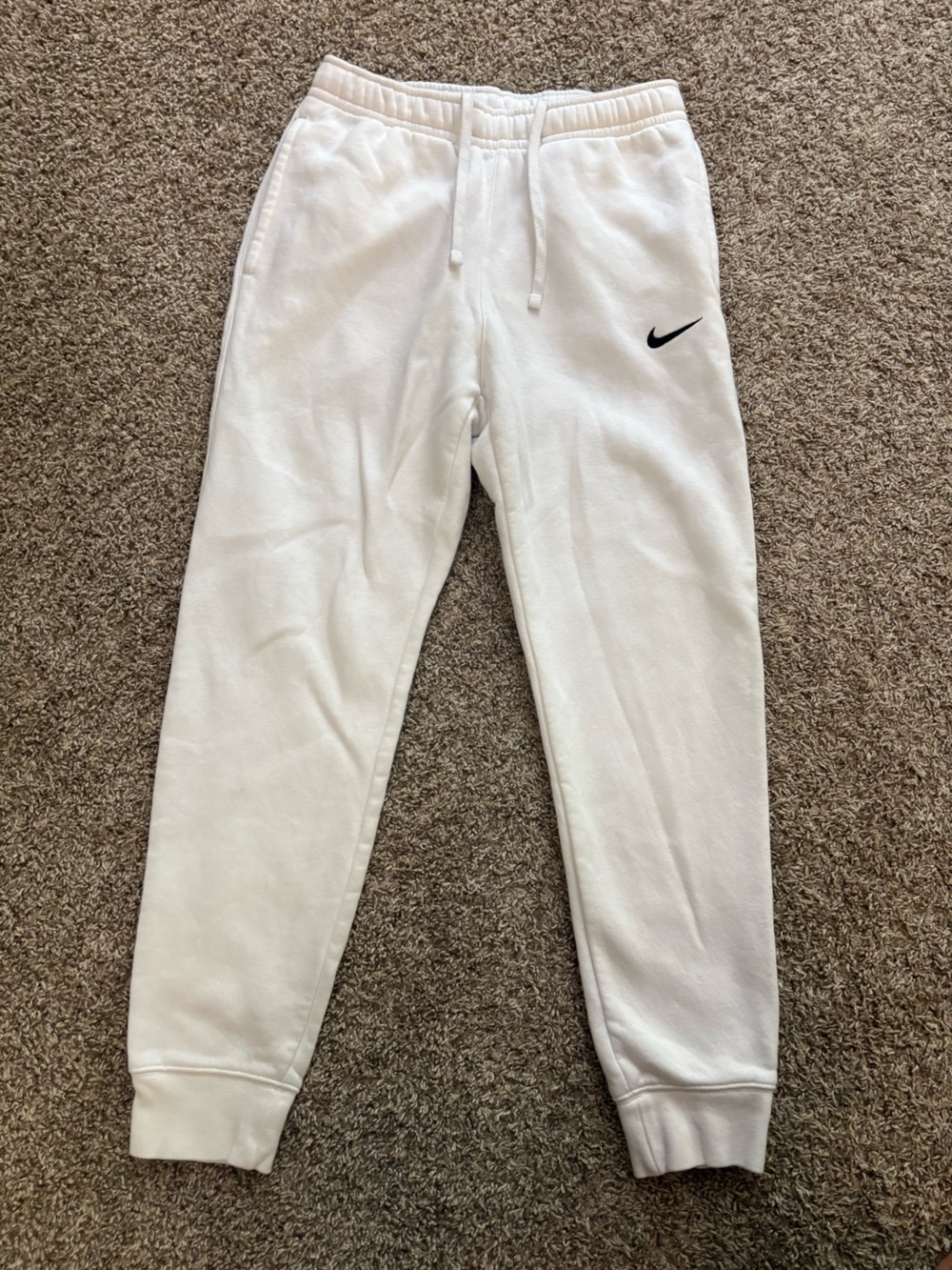 Nike White Fleece Jogger Pants